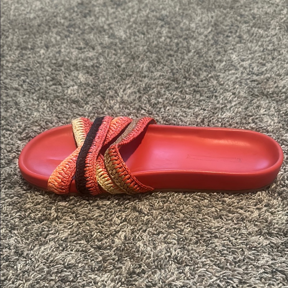 Ulla Johnson Stylish Red Slide Sandals - Picture 4 of 7